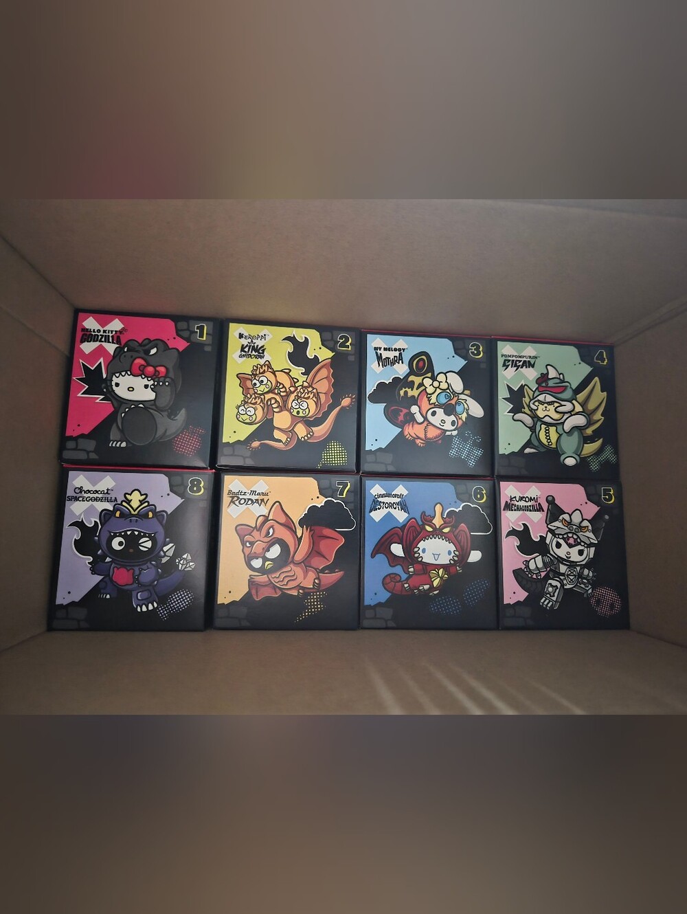 Mcdonalds HELLO KITTY X GODZILLA COLLECTION 1-8 COMPLETE SET